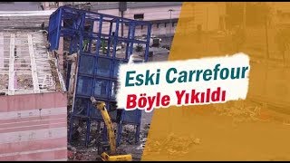 Dev yapılar böyle yıkılıyor Makinalar Carrefour Ümraniye eski binasını yıkıtı [upl. by Forkey]