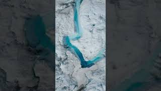 Epic Drone View of a Glacier River  MustSee Travel Destination alaska travel shorts trending [upl. by Morton]