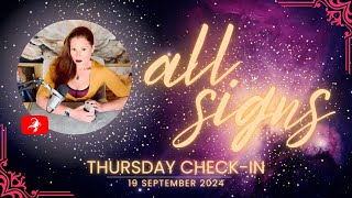 19 SEPTEMBER 2024⚡️Thursday CheckIn⚡️All Energies Tarot ♐ ♓ ♊ ♍ ♈ ♋ ♎ ♑ ♒ ♌ ♉ ♏ TIMESTAMPED [upl. by Ardnak]