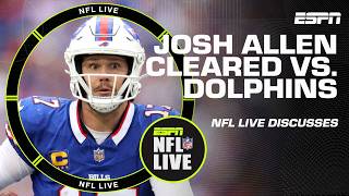 Josh Allen CLEARED for Week 2 game vs Dolphins after lefthand injury  NFL Live [upl. by Arinaid]