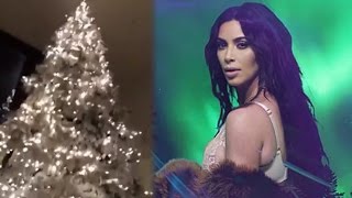 Kim Kardashian Shows Off Extravagant Christmas Tree amp Lights [upl. by Aihgn]