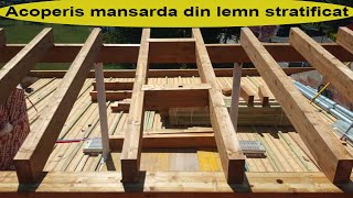 Acoperis de lemn stratificat🏡Mansarda din lemnVelux🏡Planseu din lemnDulgherie sarpanta lemn [upl. by Atinor502]