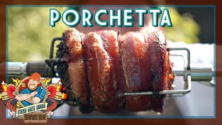 PORCHETTA VAN DE ROTISSERIE  EtenmetNick  BBQ [upl. by Nobel561]