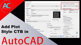 How to Add Plot Style CTB file in AutoCAD  AutoCAD Tutorial  Tips and Tricks [upl. by Eybba]