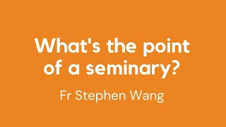 Whats the point of a seminary Fr Stephen Wang [upl. by Gaeta]