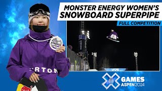 Monster Energy Women’s Snowboard SuperPipe FULL COMPETITION  X Games Aspen 2024 [upl. by Zoie965]