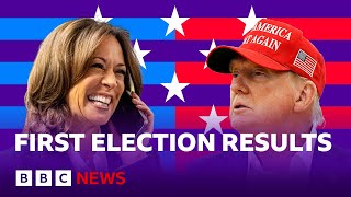 US election First polls close as Trump and Harris pick up early wins  BBC News [upl. by Imiaj]