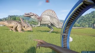 CHASMOSAURUS SINOCERATOPS VS SPINOSAURUS GIGANOTOSAURUS  MODIFIED GEN JURASSIC WORLD [upl. by Deden629]