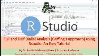 Full and Half Diallel Analysis Griffings approach using RStudio An Easy Tutorial in English [upl. by Asusej]