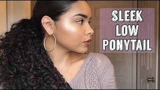 Sleek Low Ponytail on Curly Hair [upl. by Tormoria680]