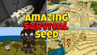 HUGE FOSSIL Amazing Survival Seed on Minecraft Bedrock Edition PE Xbox Switch Windows [upl. by Retlaw31]