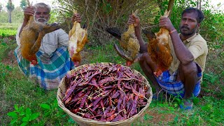 Chinthamani Chicken Recipe  Traditional CHICKEN Chinthamani prepared by uncle  food fun village [upl. by Eelyrag448]