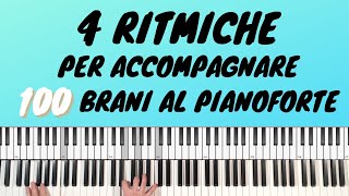 4 Ritmiche per Accompagnare più di 100 canzoni Lezione Pianoforte [upl. by Shoshana]