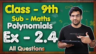 Class 9 Maths Ex 24 Q1 to Q5  Chapter 2 Polynomials  NCERT  MKR [upl. by Flowers]