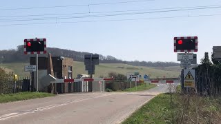 Trains passing  Litlington level crossing  Cambridgeshire [upl. by Slack]