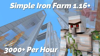 Minecraft 116 Iron Farm  Up To 3000 Iron Per Hour [upl. by Calv]