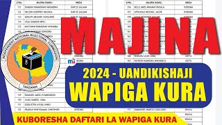 MPYA INEC Majina waliochaguliwa Kuandikisha wapiga kura 2024 kigoma [upl. by Zere19]