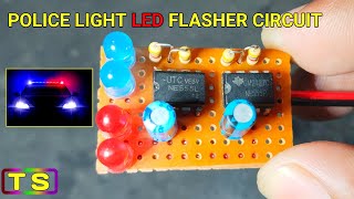 POLICE LIGHT LED FLASHER CIRCUIT  USE NE555 [upl. by Leamiba818]