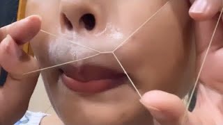 How To Thread Facial Hair At home  ghar pay kaise upper lip removal kar sakte Hain [upl. by Aysab]