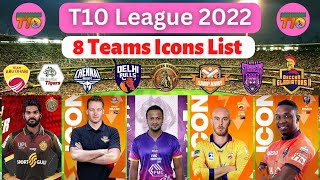 Abu Dhabi T10 League 2022  All Teams Icon Players list For Abu Dhabi T10 League 2022  abudhabi [upl. by Callan]