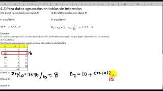 Deciles para datos agrupados sin intervalos [upl. by Nnylrats]