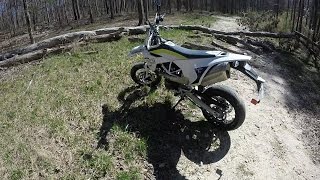 2017 Husqvarna 701 Supermoto First Time Offroad [upl. by Broida]