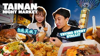 Eating EVERYTHING at Tainan Biggest Night Market ft puffku  Taiwan Street Food [upl. by Mllly]