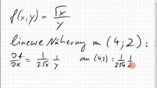 21B5 Beispiel lineare Näherung in zwei Veränderlichen Tangentialebene totales Differential [upl. by Barnabas]