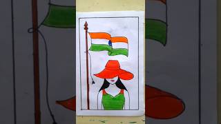 Indian girl with Tiranga Jhanda tiranga patriotic [upl. by Ramsa]