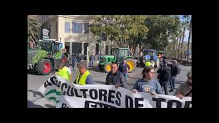 Agricultores malagueños cortan el Centro de Málaga con sus protestas [upl. by Conner]