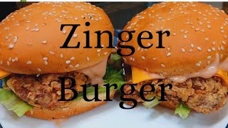 Zinger Burgar recipe by karak khanay [upl. by Sirret]