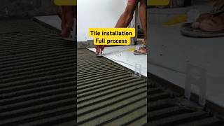 Tile installation full process 💯  shorts tiles [upl. by Shirline]