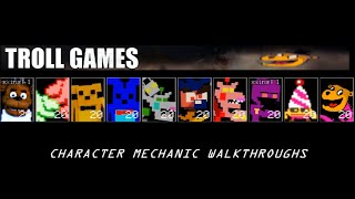 Ultra Custom Night 165  CHARACTER MECHANIC WALKTHROUGHS  Troll Games [upl. by Inanuah]