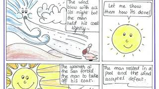 How to make comic strips  The Sun and the Wind art [upl. by Nosle]