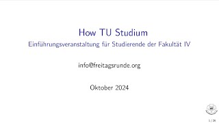 How TU Studium Wintersemester 2024 [upl. by Airrotal]