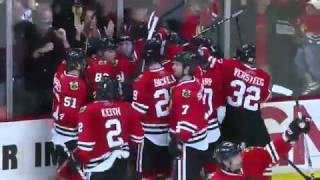 Marian Hossa overtime goal Against Predators  NHL NBC Sports Feed [upl. by Ellezig]