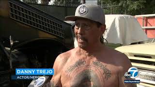 Actor Danny Trejo helps save baby trapped in overturned car in Sylmar  ABC7 [upl. by Abbotson]