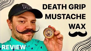 Death Grip Mustache Wax Review  Extra Strong Hold All Natural  How to style a Handlebar Mustache [upl. by Nesrac701]