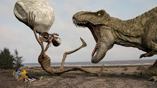 TRex VS Siren Head Part 2  Best Realistic Dinosaur  Jurassic World Dominion IRL  Teddy Chase [upl. by Odlanra]