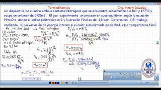 Ejercicio termodinamica Proceso politropico Nitrogeno [upl. by Mommy]