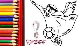 DRAW AND COLOR LAEEB⚽ OFFICIAL MASCOT FIFA WORLD CUP QATAR 2022 [upl. by Itsim]