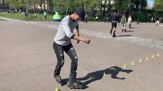 Freestyle skating in Oosterpark Amsterdam East  with Ron the master [upl. by Kaczer]