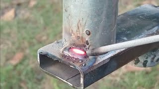 Galvanized round pipe welding techniques that are rarely told by welders [upl. by Oicaro]