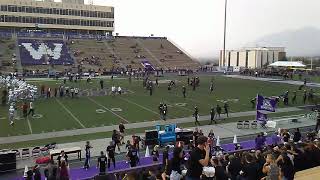 South Dakota and Weber State football teams during pregame warmups [upl. by Bolling]