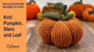 Knit Pumpkin Stem and Leaf on circular knitting machines [upl. by Cheung714]