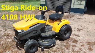 Stiga  Tornado 4108 HWL Rideon Mower and eBay Trailer [upl. by Anreval259]