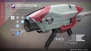 Destiny 2 Get Hoosegow Power Weapon and Paragon Mod [upl. by Aiki]