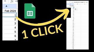 List all days in a month with 1 Click googlesheets [upl. by Nomi609]