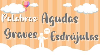 PALABRAS AGUDAS GRAVES Y ESDRÚJULAS  Su clasificación para niños [upl. by Arimas278]