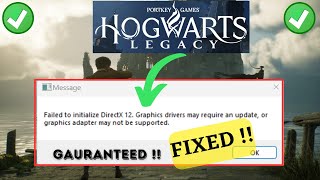 Hogwarts Legacy failed to initialize directX 12 Graphic drivers may require an update [upl. by Omero]